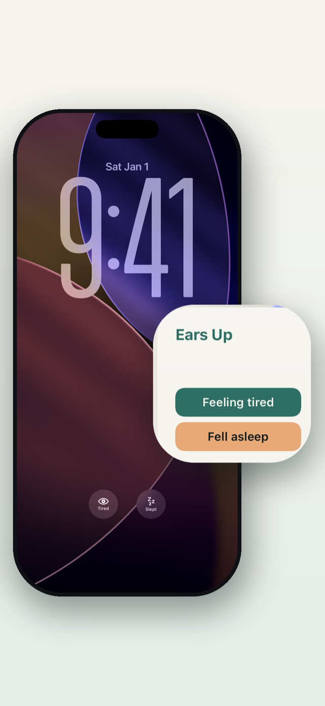 Ears Up widgets: one-tap check-ins from the Home Screen and Lock Screen
